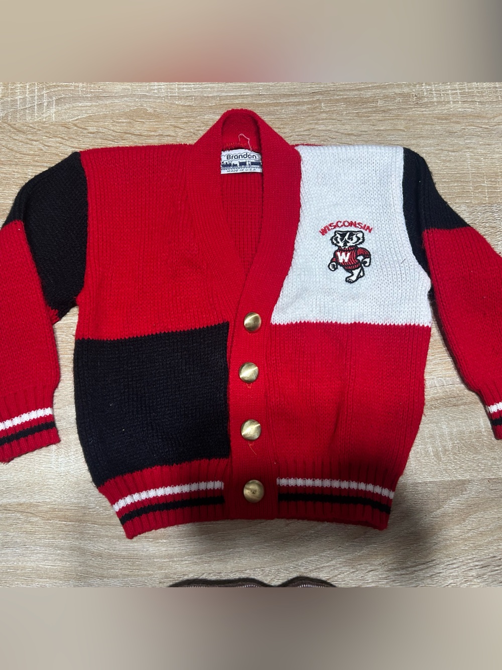 Kids Wisconsin Badger Cardigan size 2T